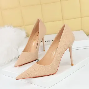 2025 6122-5 Korean version fashionable, delicate and thin, sweet high heels, thin heels, super high heels, shallow mouth, pointed single shoes, women's shoes