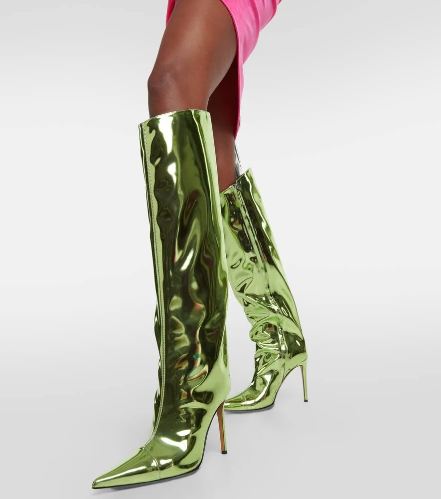 Alexandre Vauthier Mirrored leather knee-high boots