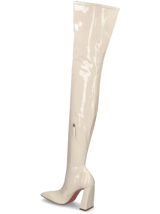 Amina Muaddi   95mm Marine latex thigh-high boots 