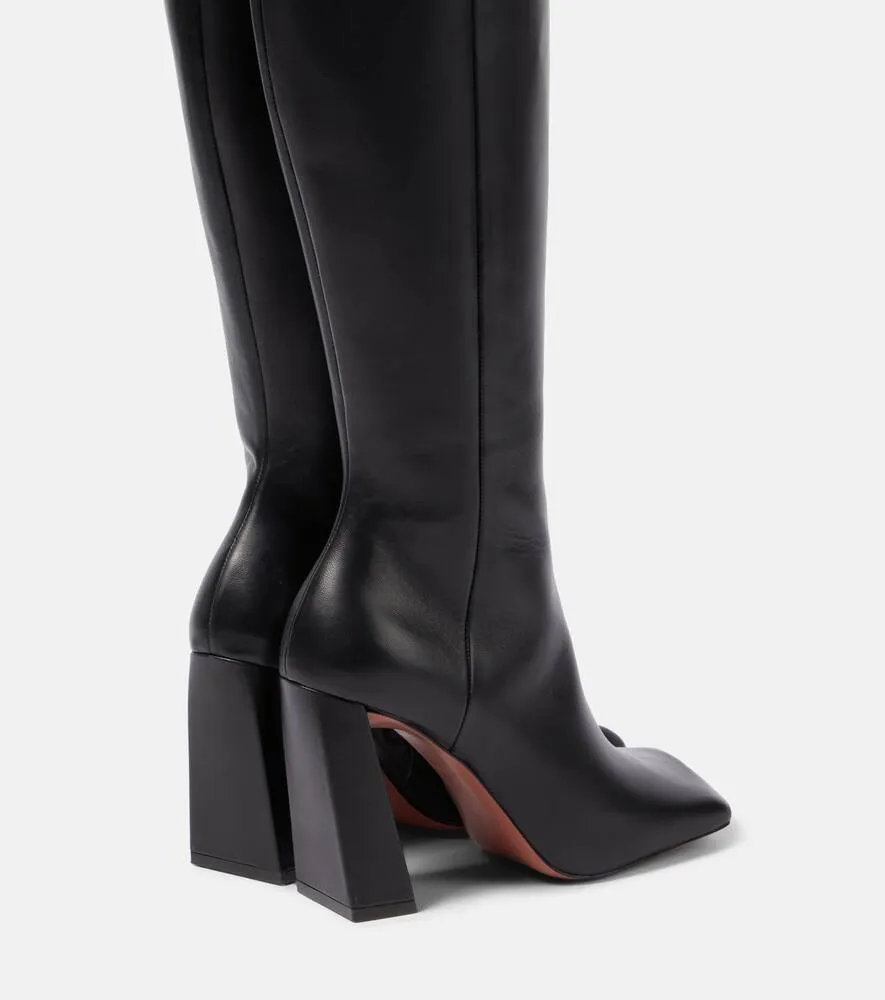 Amina Muaddi Marine 95 nappa leather knee-high boots
