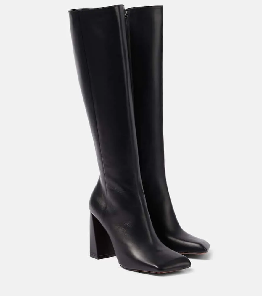 Amina Muaddi Marine 95 nappa leather knee-high boots