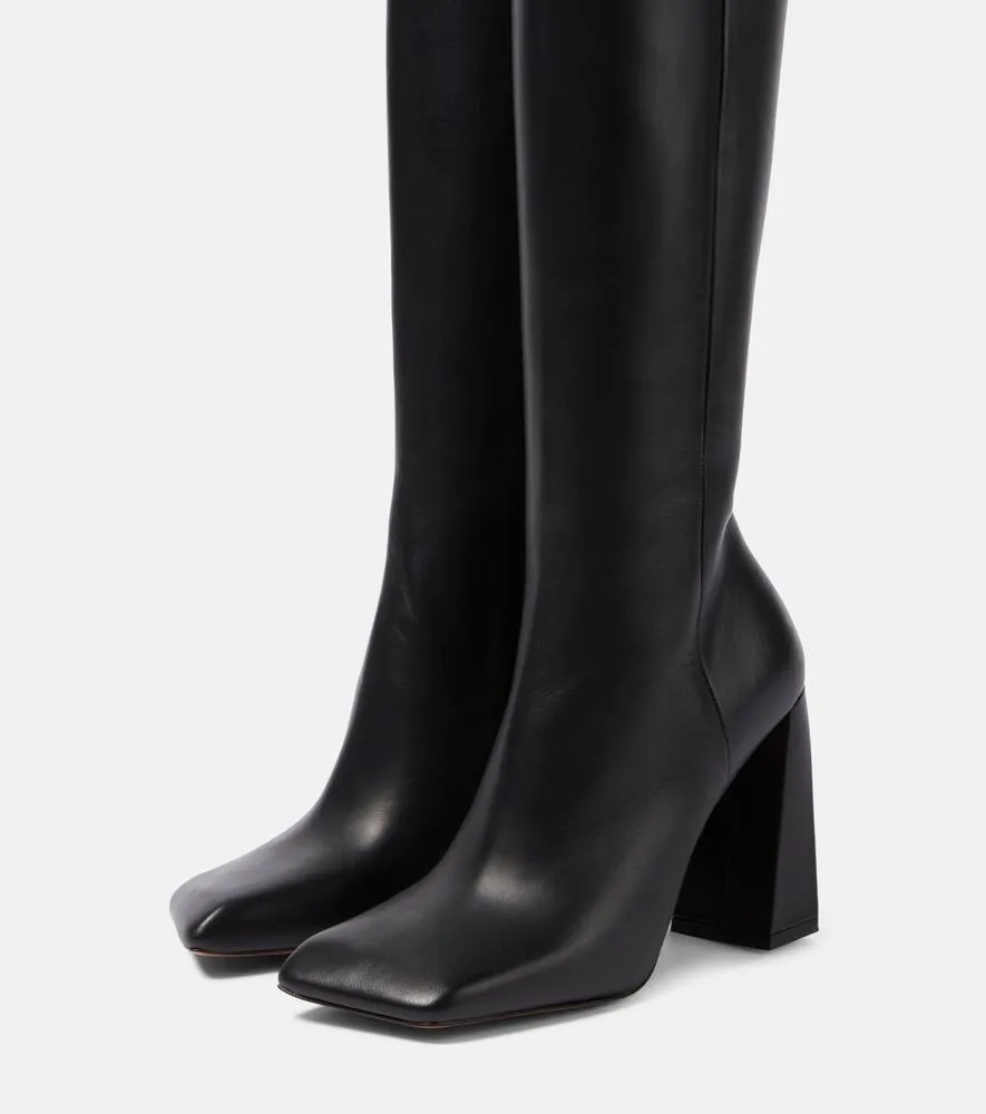 Amina Muaddi Marine 95 nappa leather knee-high boots