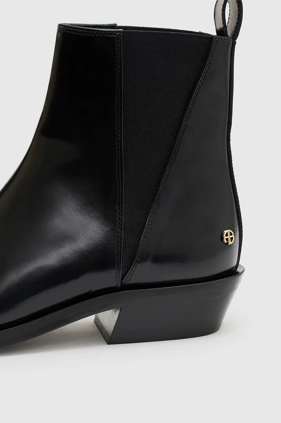 Anine Bing Bekah Flat Boots - High-Shine Black