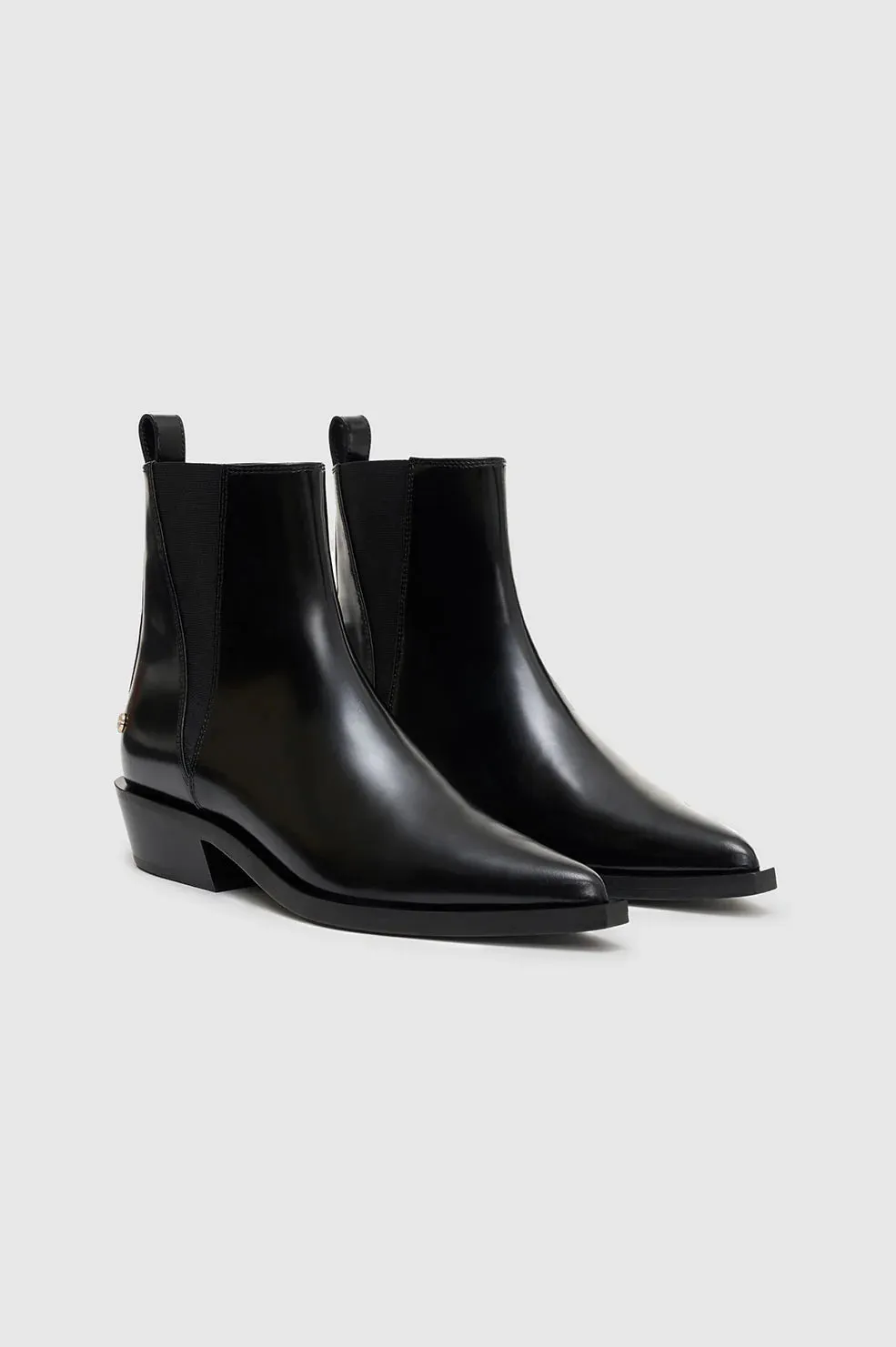 Anine Bing Bekah Flat Boots - High-Shine Black