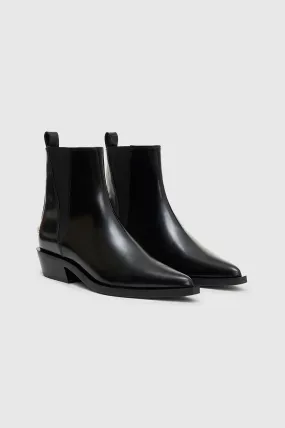 Anine Bing Bekah Flat Boots - High-Shine Black