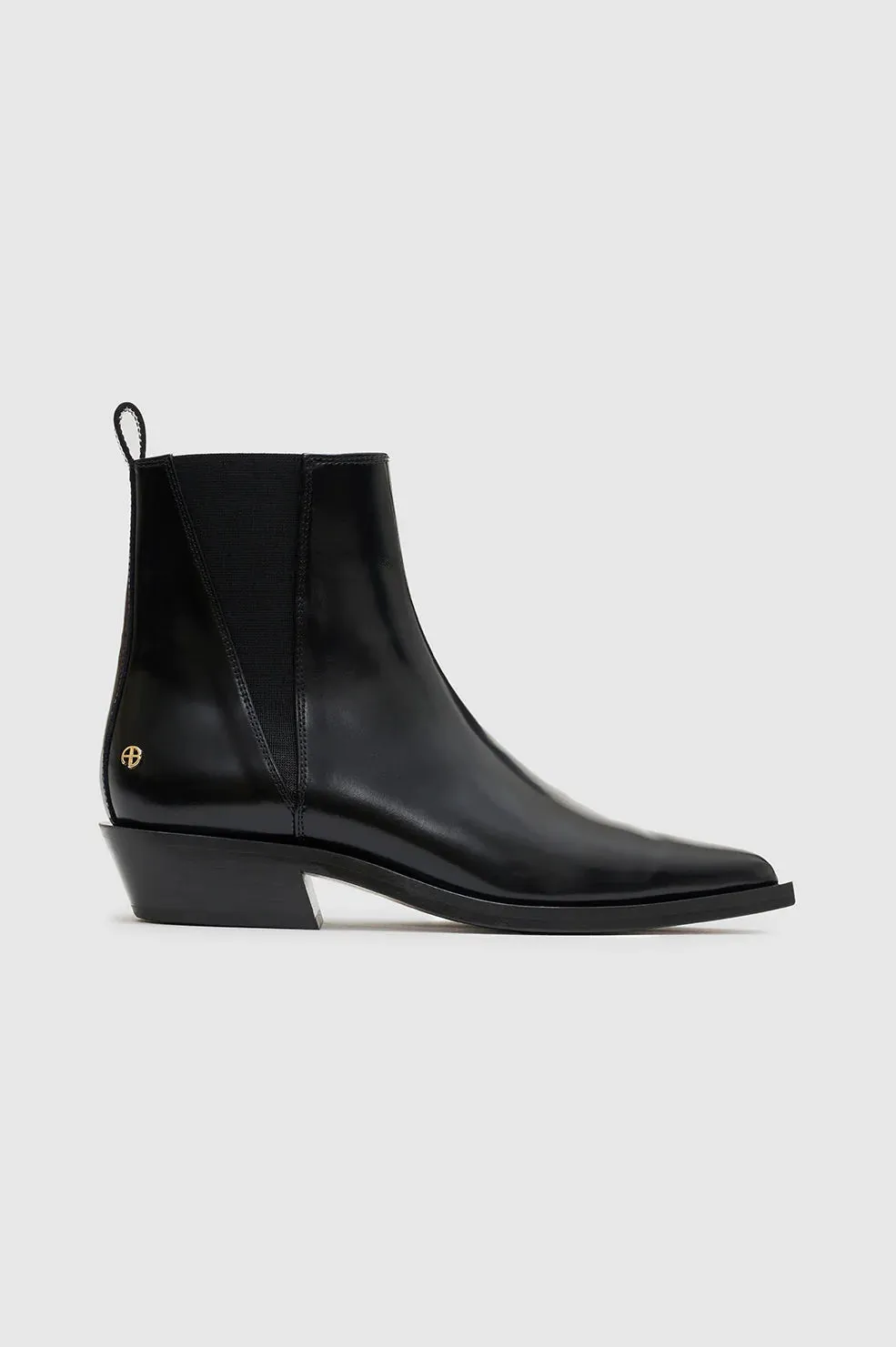 Anine Bing Bekah Flat Boots - High-Shine Black