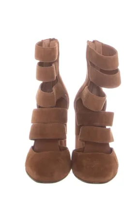Aquatalia Emme Camel Suede Heeled Boots SZ 5