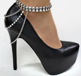 B807 Silver High Heel Ankle Bracelet