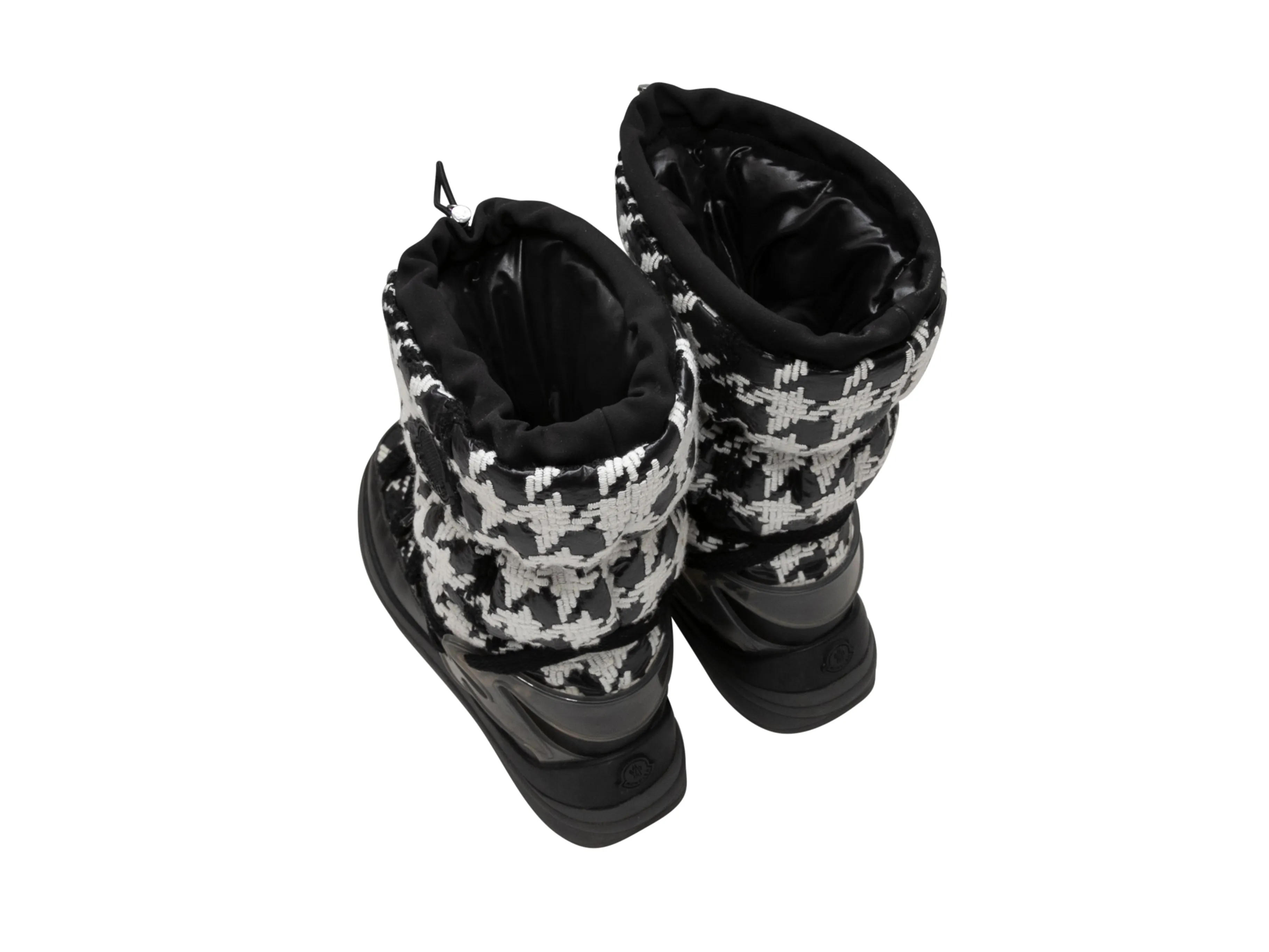 Black & White Moncler Insolux Houndstooth Snow Boots Size 38