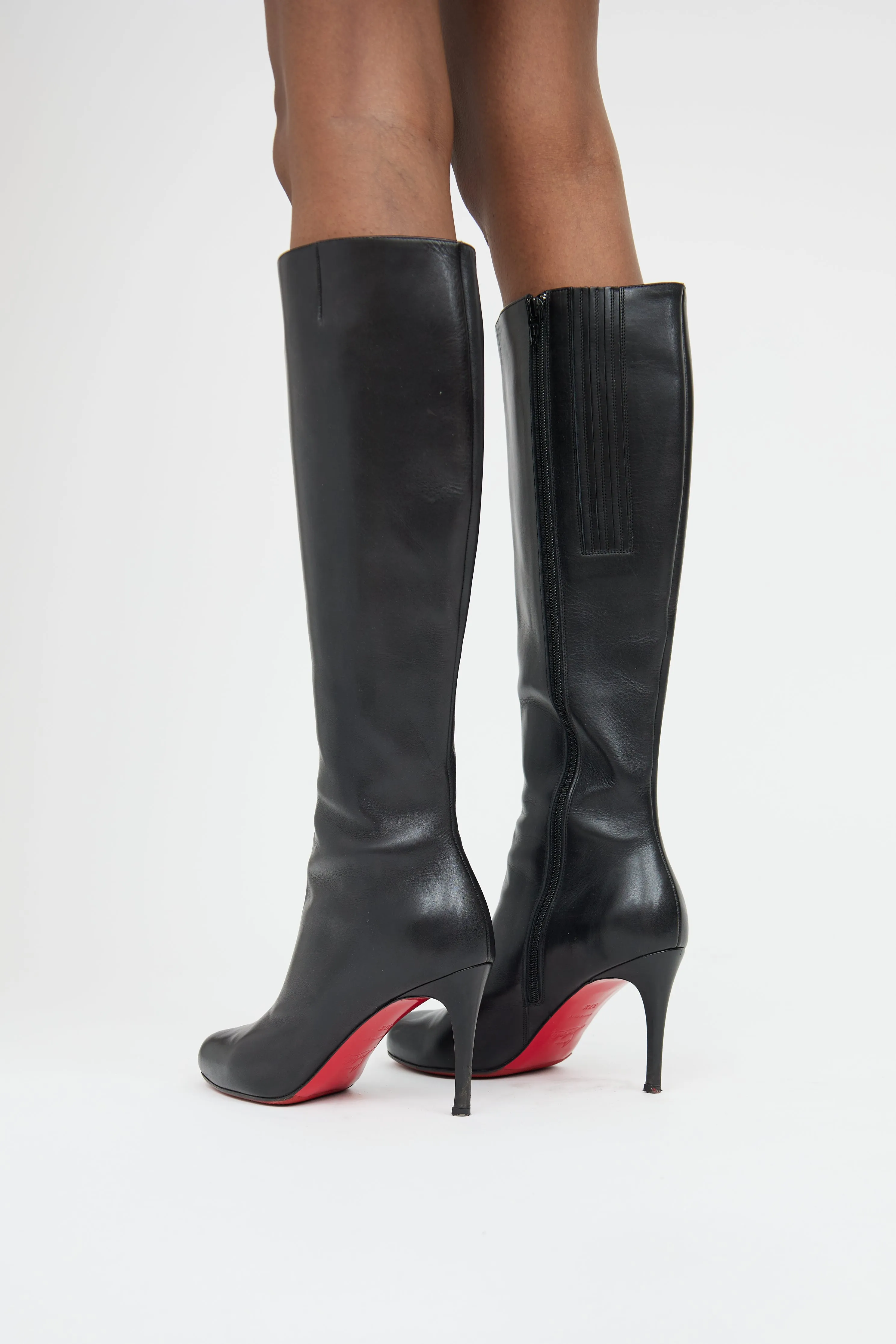 Black Leather Botalili Boot