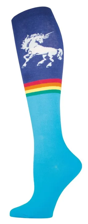 Blue Over The Rainbow Unicorn Knee High Socks (Women's)