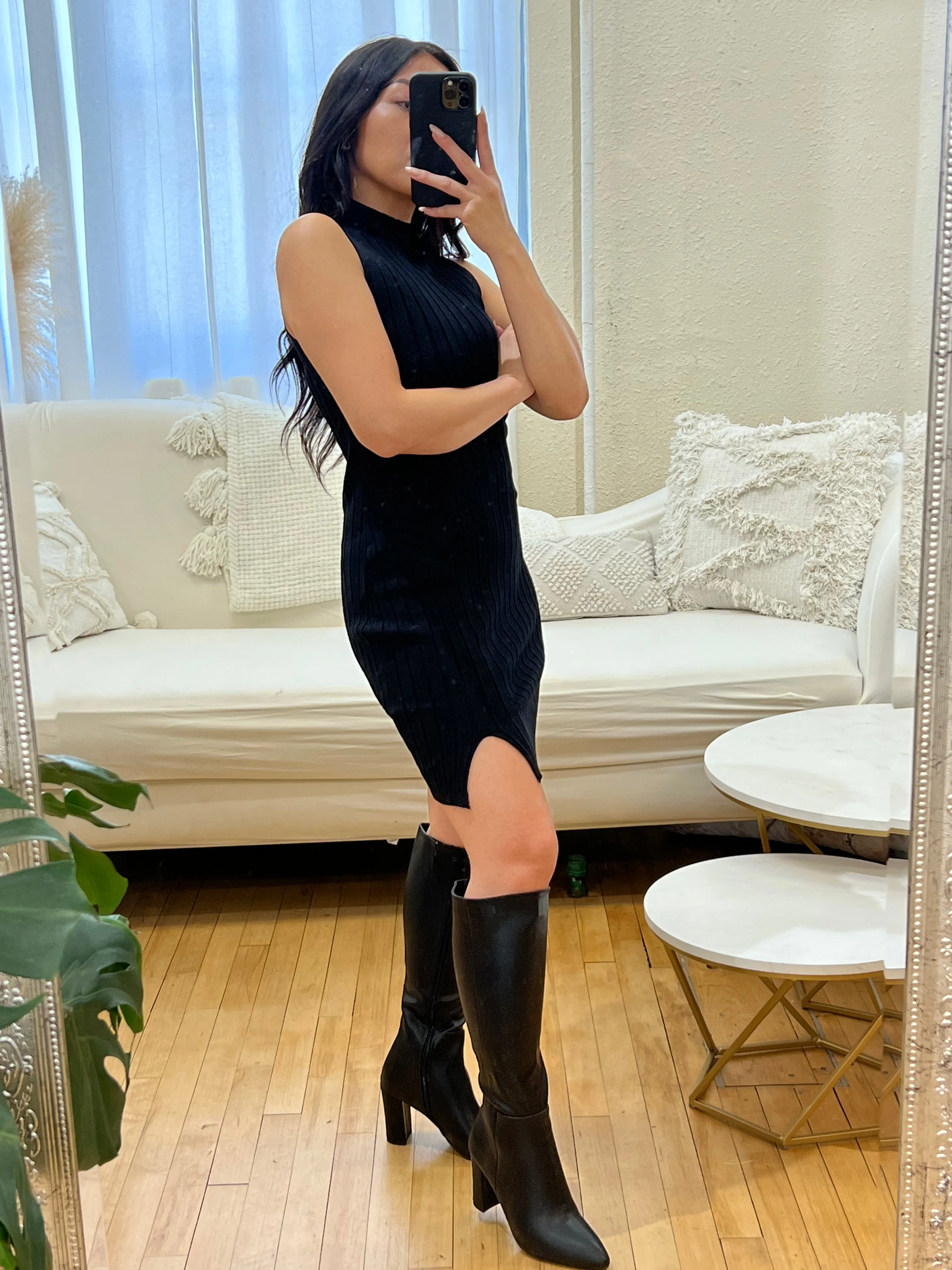 Brazil Knee High Boots Black