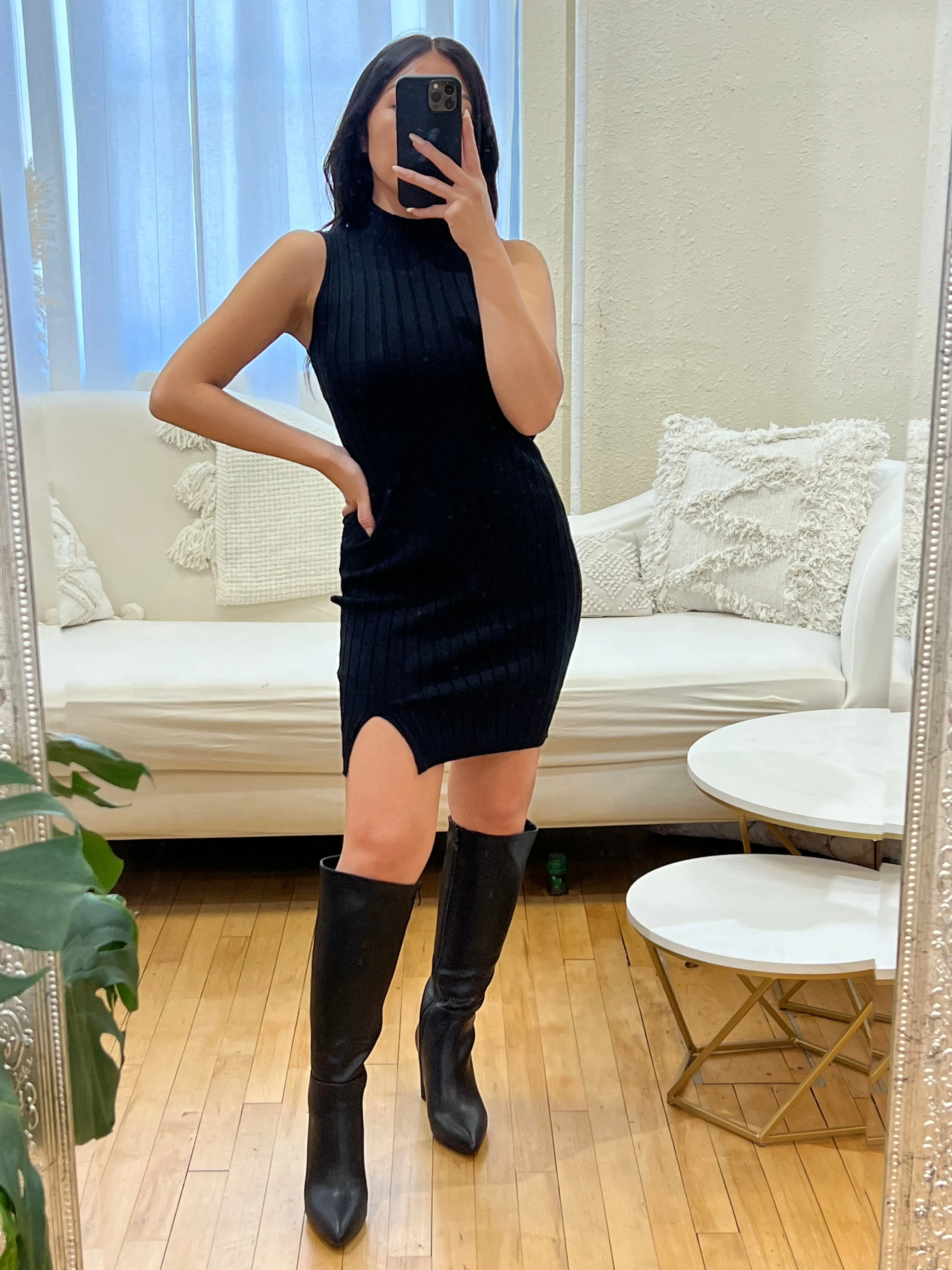 Brazil Knee High Boots Black