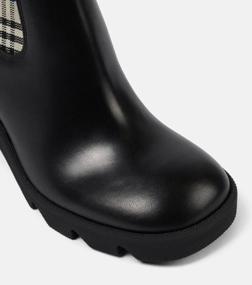 Burberry Burberry Check leather Chelsea boots