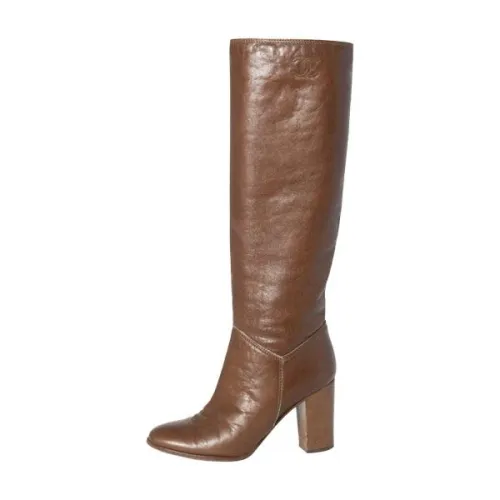 Chanel CC Leather Knee-Hight Boots