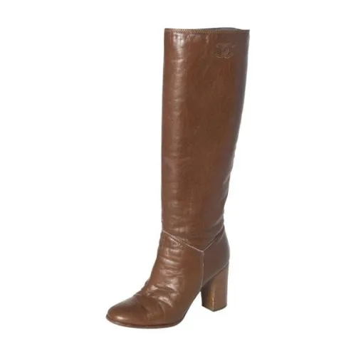 Chanel CC Leather Knee-Hight Boots