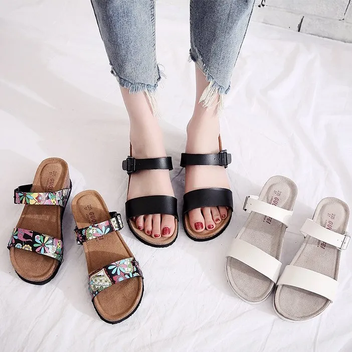 Cuzcare Women Orthopedic Sandals Wedge Platform Fashionable Beach Slides