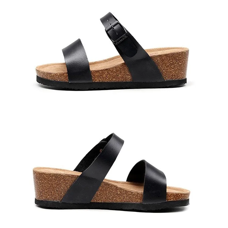 Cuzcare Women Orthopedic Sandals Wedge Platform Fashionable Beach Slides