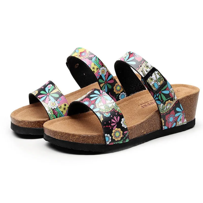 Cuzcare Women Orthopedic Sandals Wedge Platform Fashionable Beach Slides