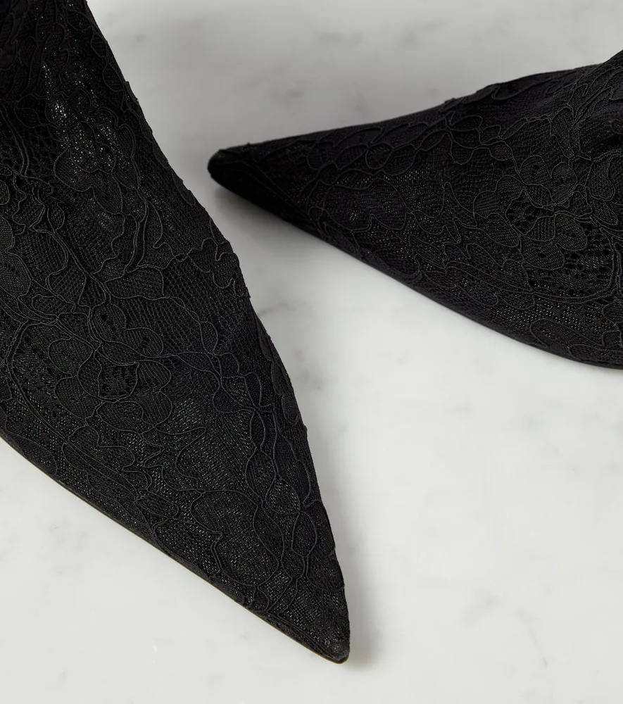 Dolce&Gabbana Lollo lace and leather ankle boots