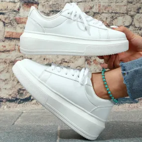 Leisure Sports Small White Shoes Fashion Pair Thick Soles Wear-resistant Lace-up Comfortable Casual Shoes