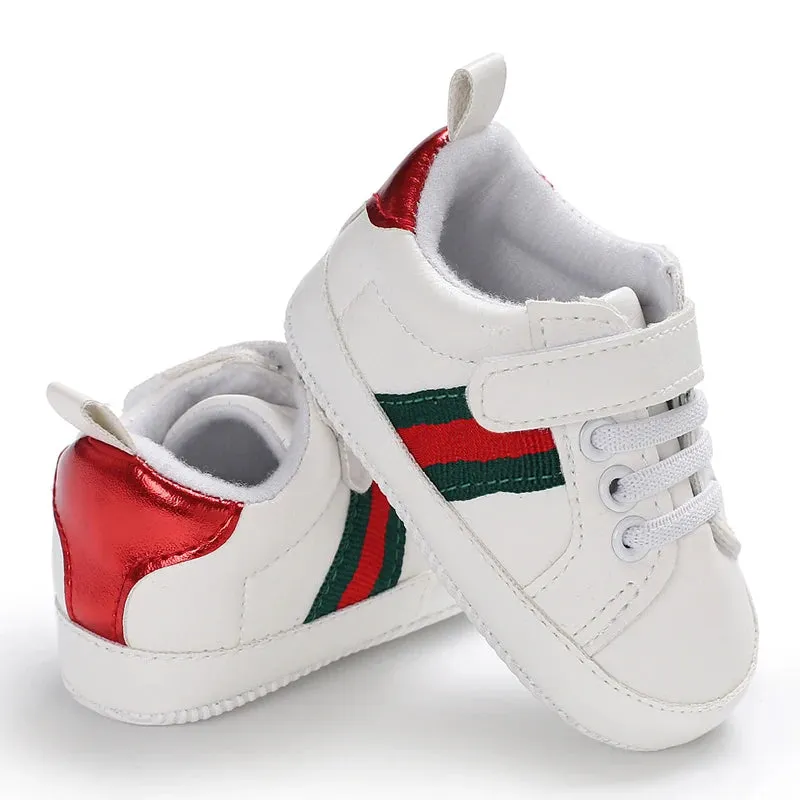 Newborn Casual Shoes Fashion And Classic Outdoor Baby Sports Shoes Non Slip Soft Soled Leather Baby Walking Shoes