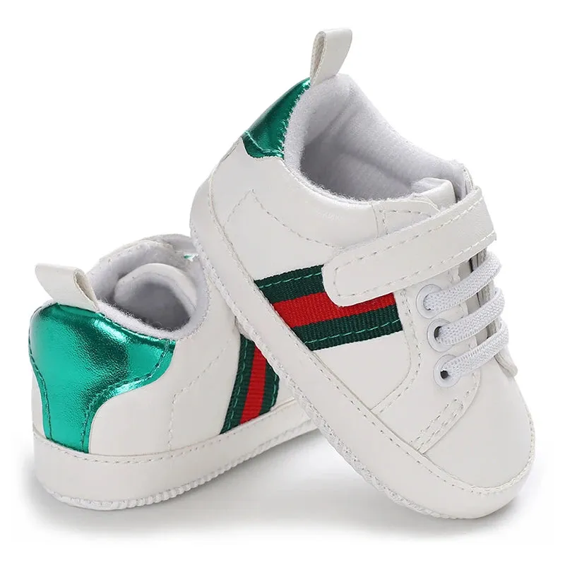 Newborn Casual Shoes Fashion And Classic Outdoor Baby Sports Shoes Non Slip Soft Soled Leather Baby Walking Shoes