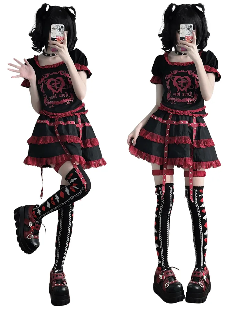 Poker Punk Platform Shoes Clown