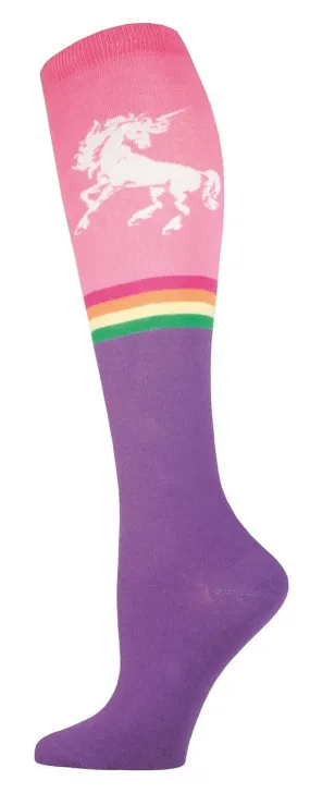 Purple Over The Rainbow Unicorn Knee High Socks (Women's)
