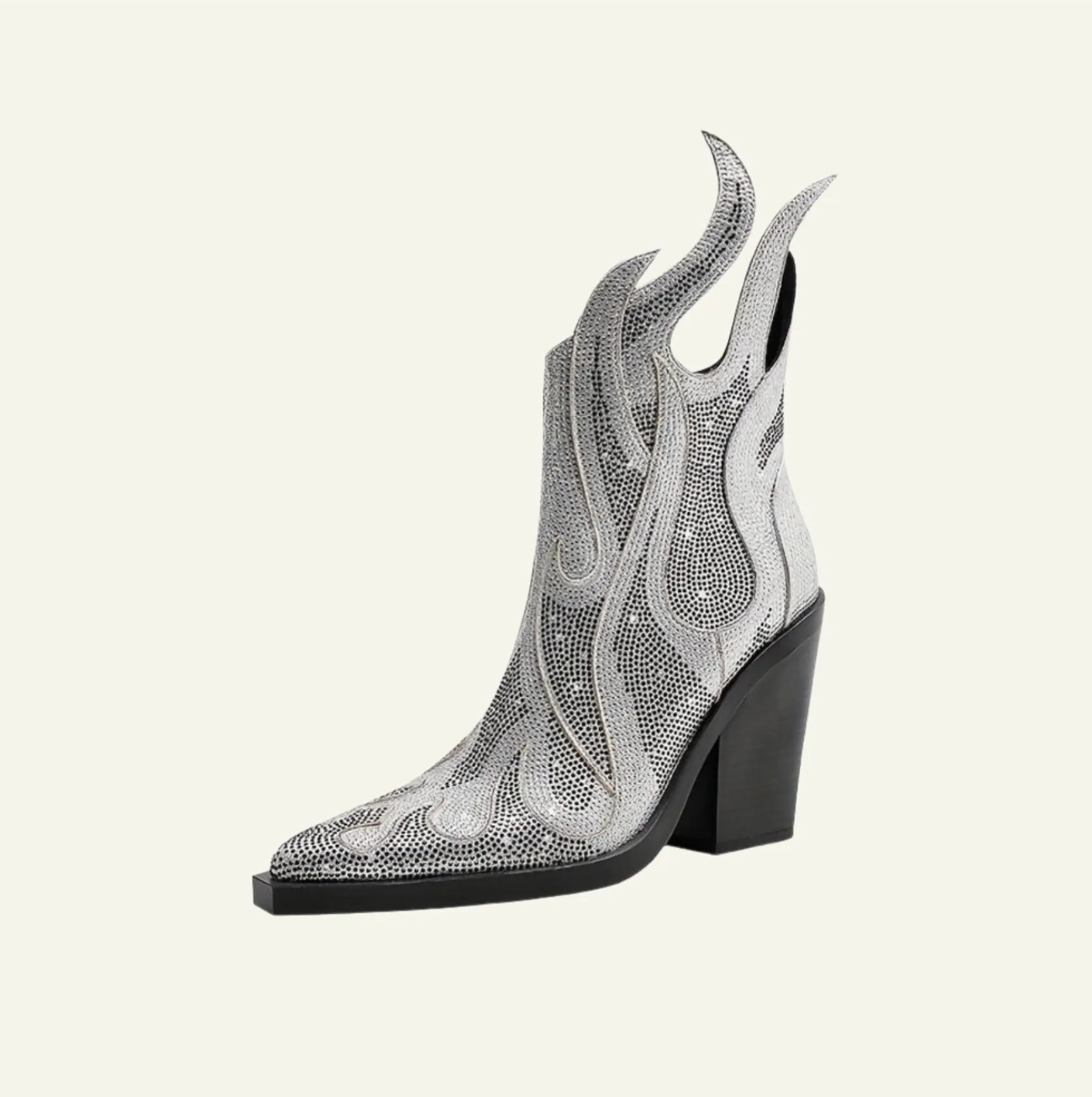 Shiny Silver Flame Boots