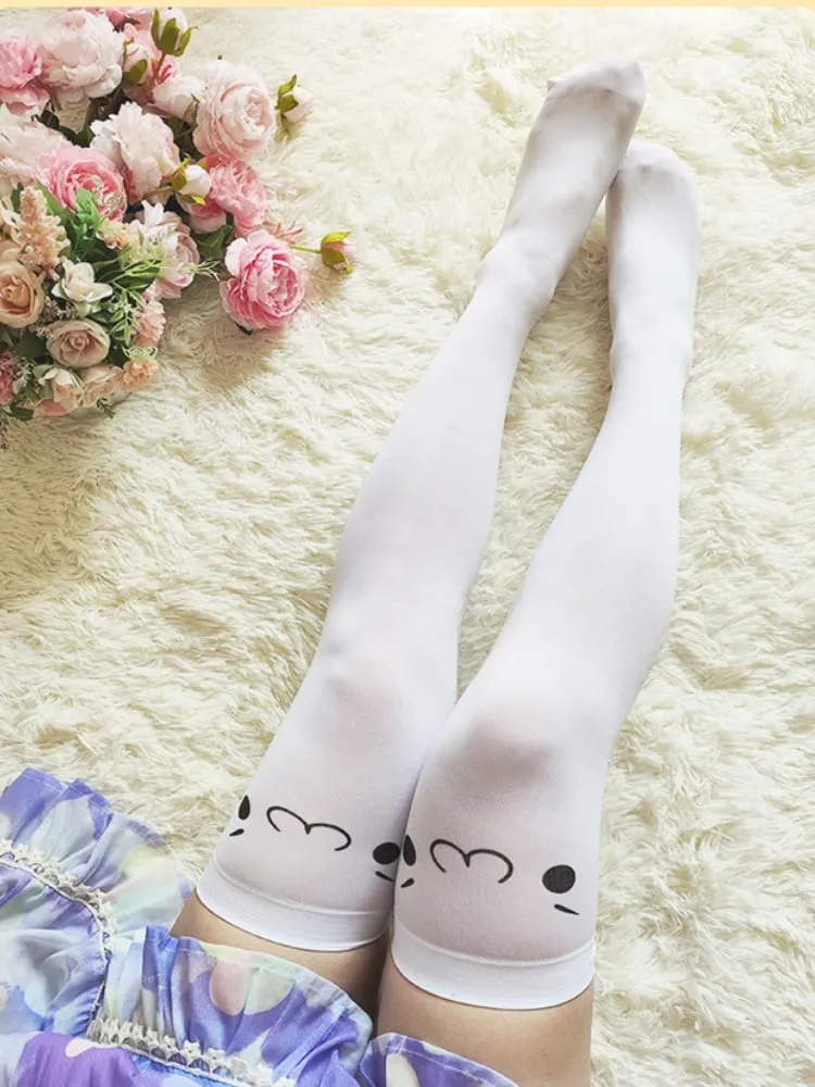 White Sweet Over Knee Stockings