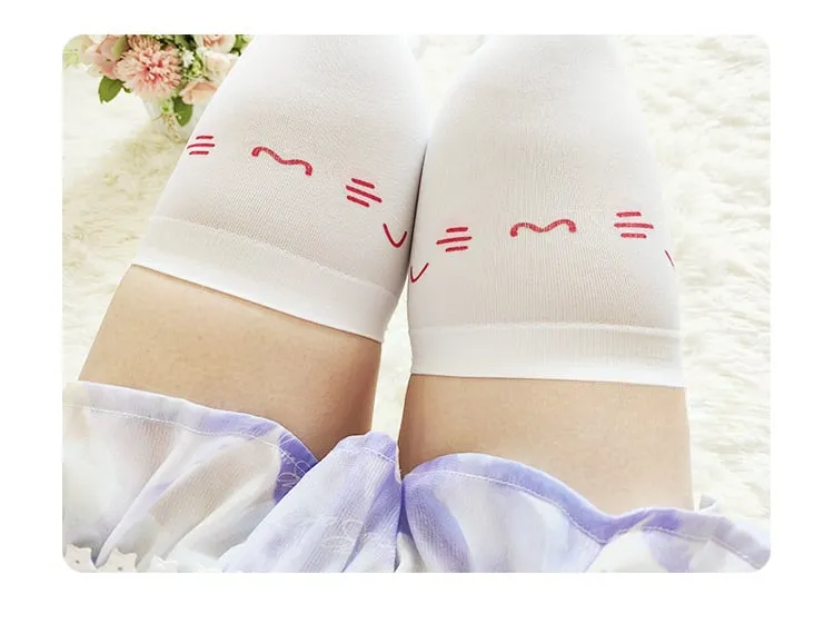 White Sweet Over Knee Stockings