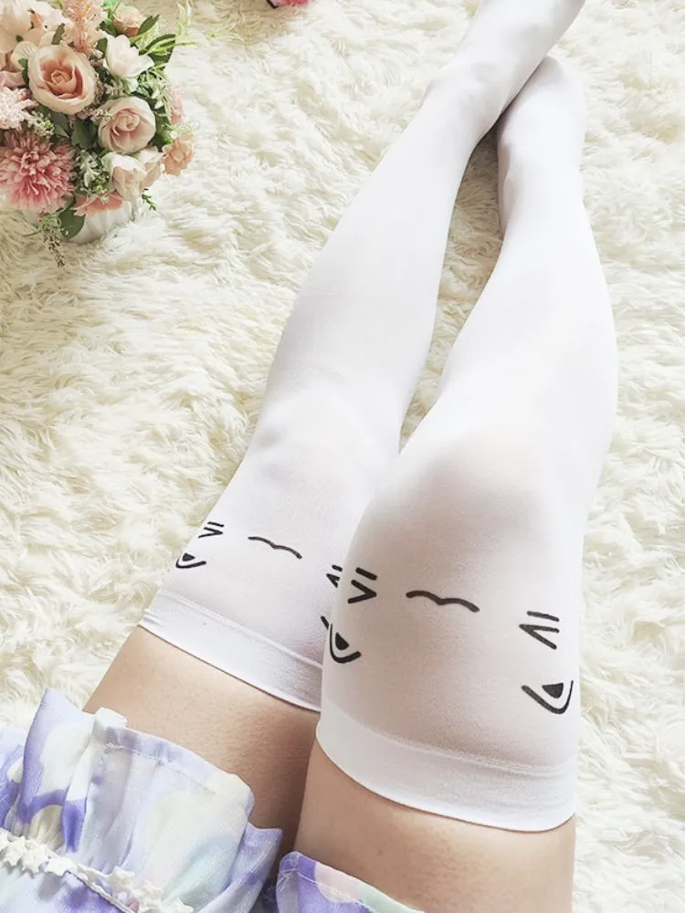 White Sweet Over Knee Stockings