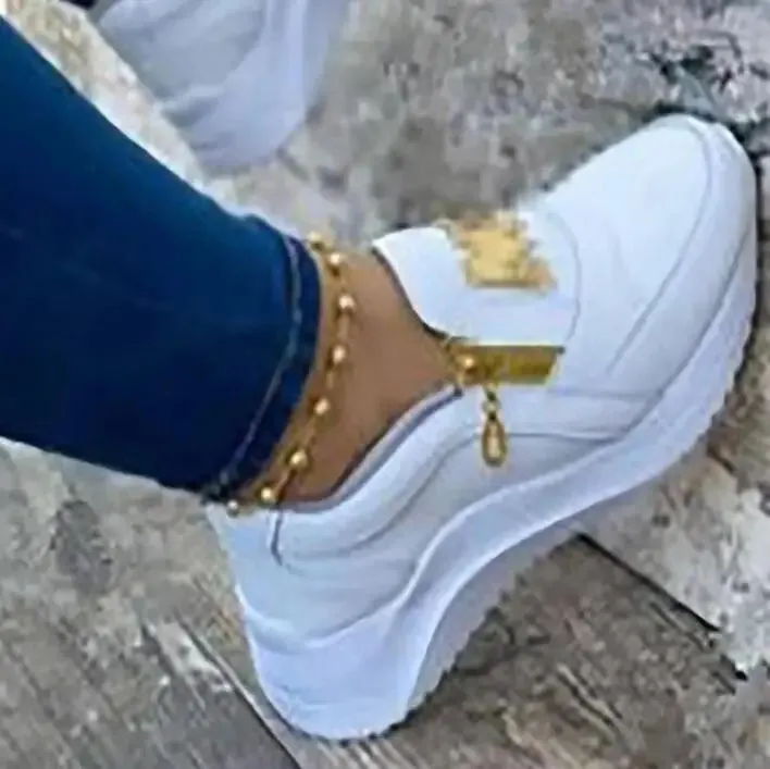 Women Sneakers Ladies Lace-Up Wedge Sports Shoes Trainers